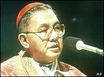 Cardinal Sin seen in a 1991 photograph
