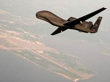 Undated file photo courtesy of the U.S. Navy shows a RQ-4 Global Hawk unmanned aerial vehicle conducting tests over Naval Air Station Patuxent River, Maryland. (Reuters/U.S. Navy/Erik Hildebrandt/Northrop Grumman/Handout)